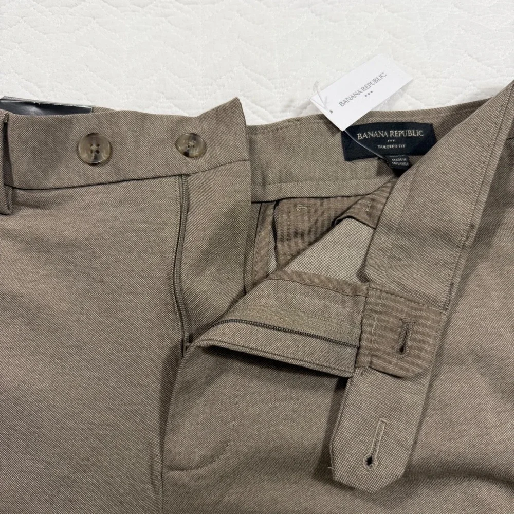 Banana Republic‎ Tailored Fit Mens Dress Pants 33x32 (34x29.5) Tapered Leg Taupe